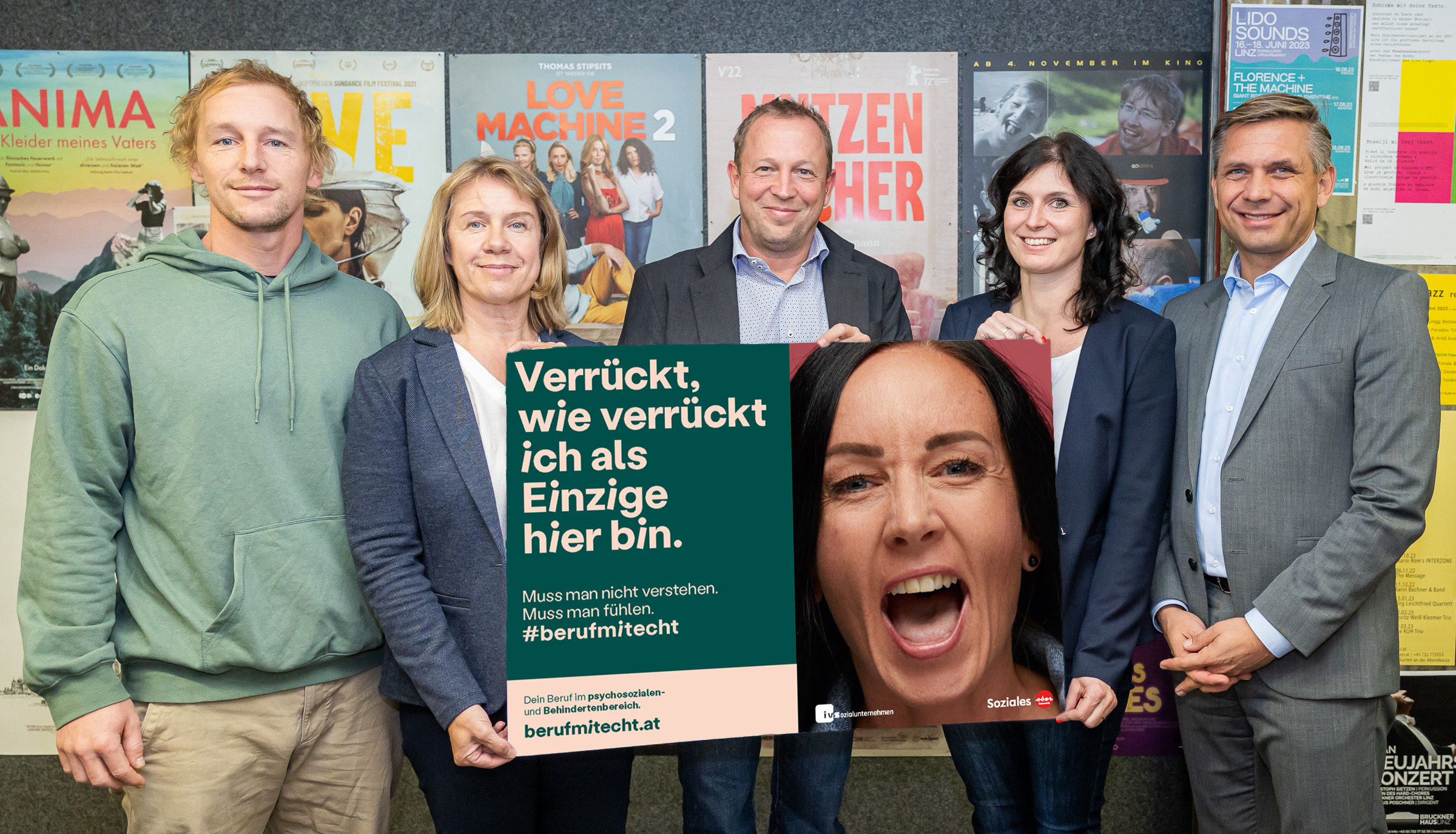 LR Wolfgang Hattmannsdorfer, Gernot Koren und Edith Zankl präsentieren gemeinsam mit Testimonials die neue Kampagne #BerufMitEcht.
